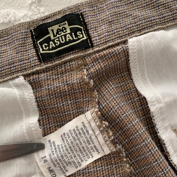 VINTAGE LEE CASUALS MICRO PLAID HIGH RISE TAPERED LEG PANTS - Picture 3 of 8